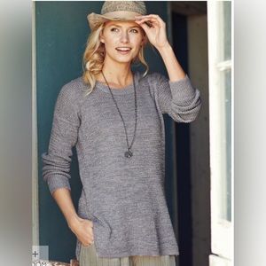 Peruvian Connection Womens Pima Cotton Gray Knit Tunic Sweater Size Medium.